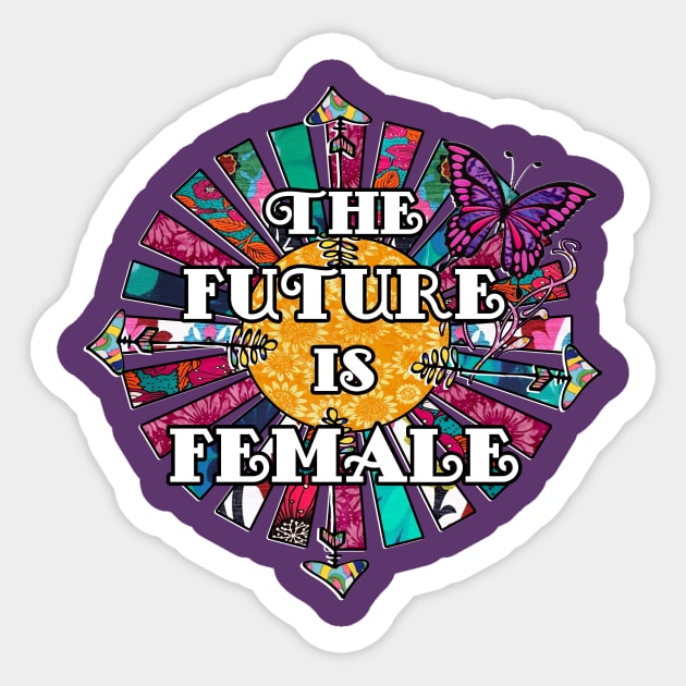 The Future is Female Retro Fabric Collage Sticker by artbyomega